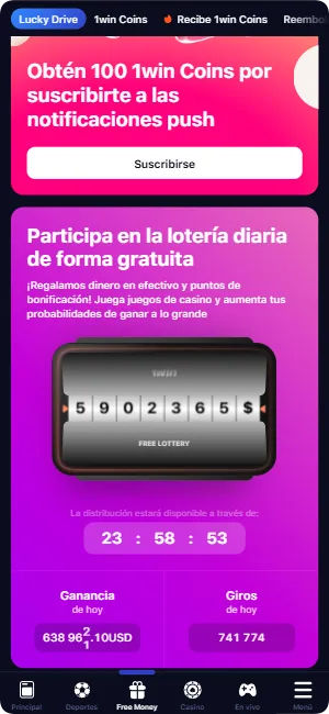 1Win lotería gratis