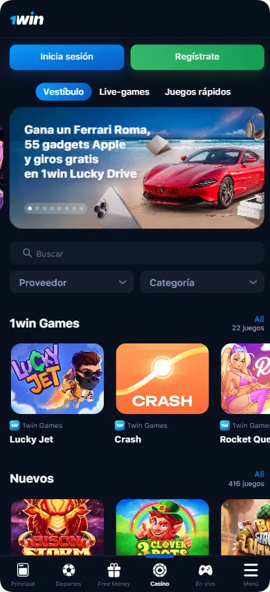 Plataforma móvil de 1Win online