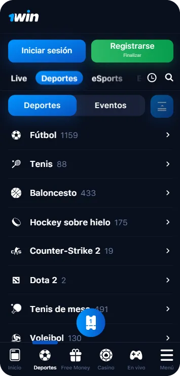 1Win - Apuestas Elige Deporte